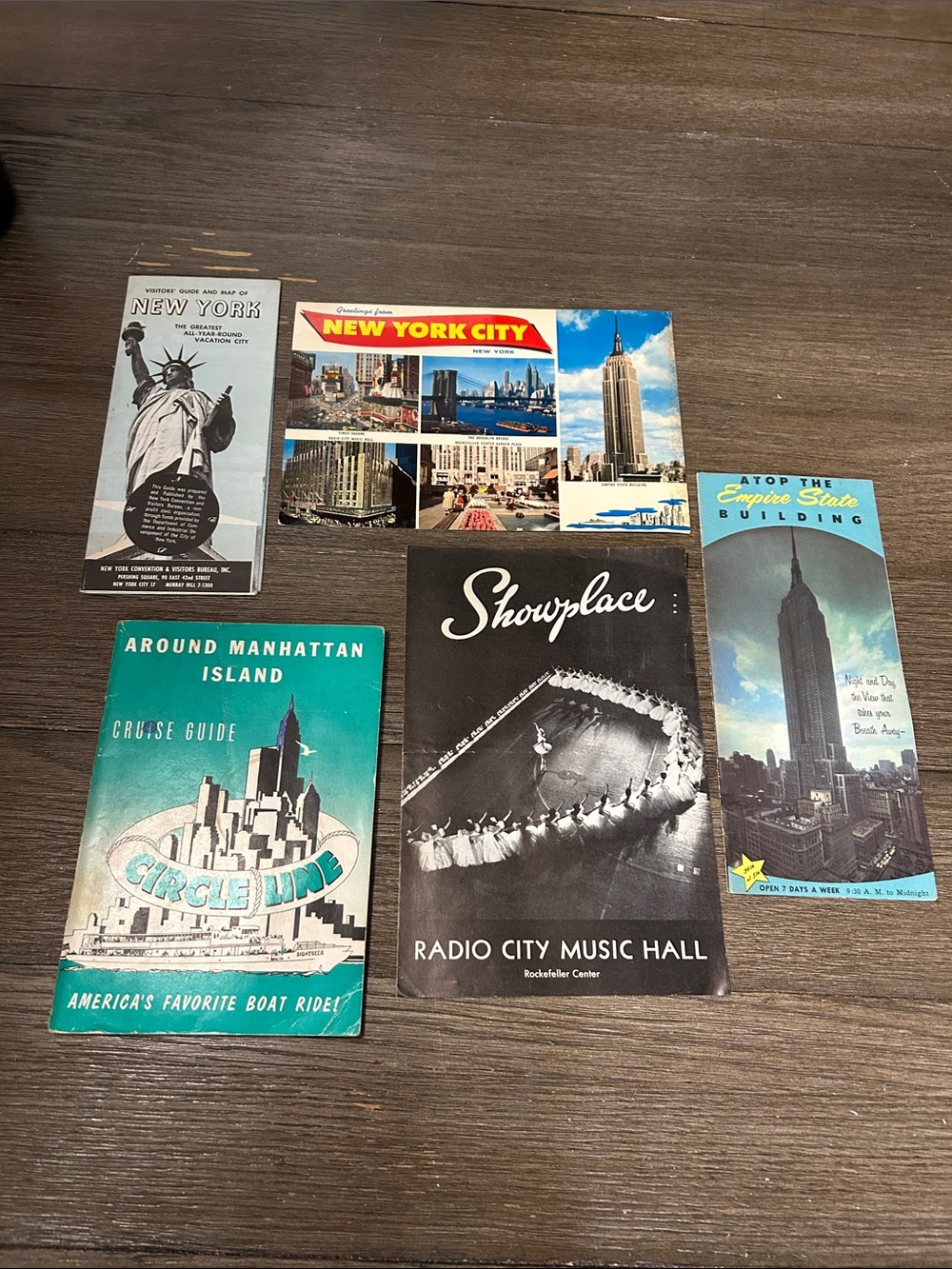 Vintage New York City travel brochures guides ephemera 1960’s 5 pieces